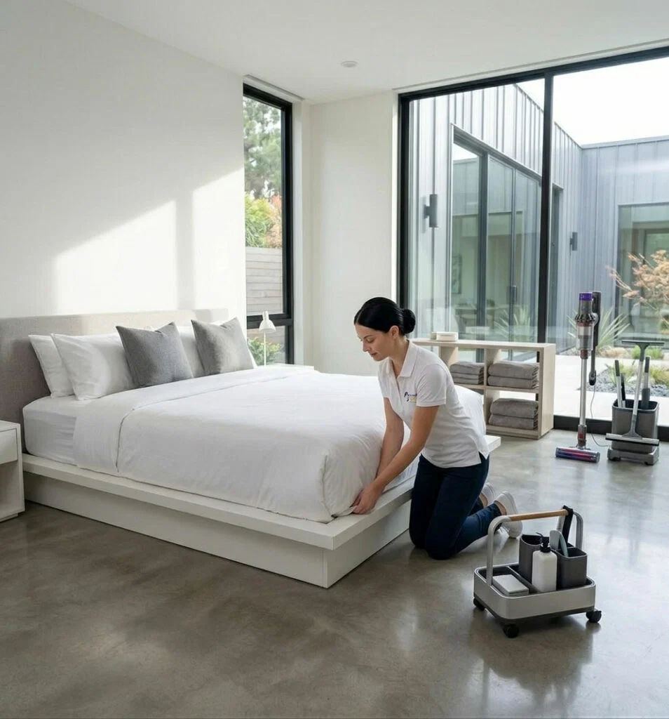 Professional house cleaning team from Maid to Shine providing thorough residential cleaning services in Bay Area home