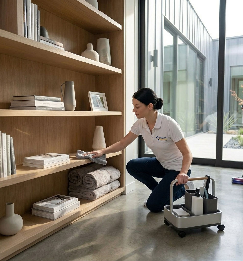 Professional house cleaning team from Maid to Shine providing residential cleaning services in Bay Area home