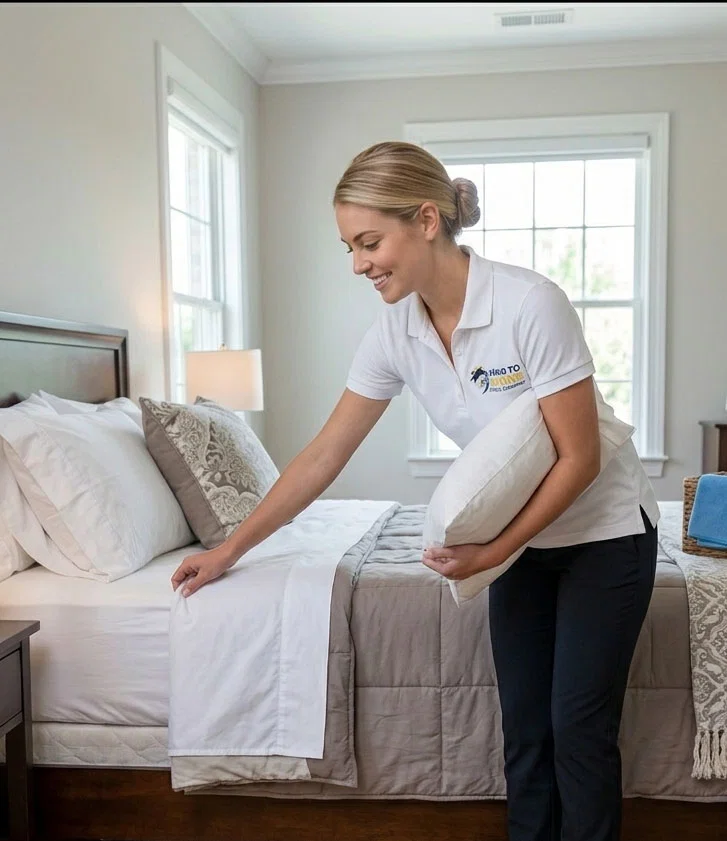 Professional house cleaner from Maid to Shine cleaning modern Bay Area home kitchen
